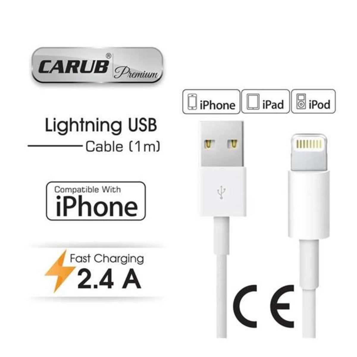 HIZLI SARZ CiHAZI 2,4A IPHONE-USB 1 MT KABLOLU 1